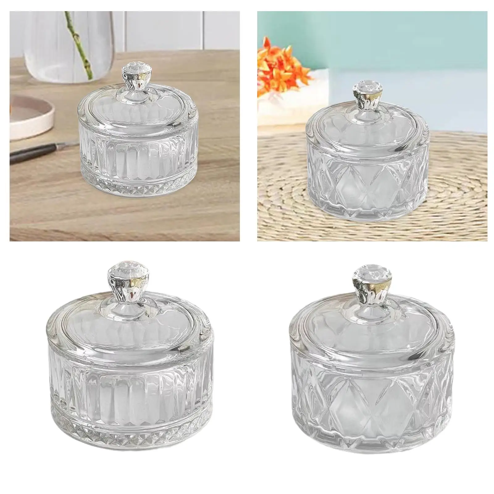 Candy Sweet Jar Vanity Jewelry Box Storage Sugar Bowl Clear Dish for Kitchen Wedding Birthday Restaurant Dining Table
