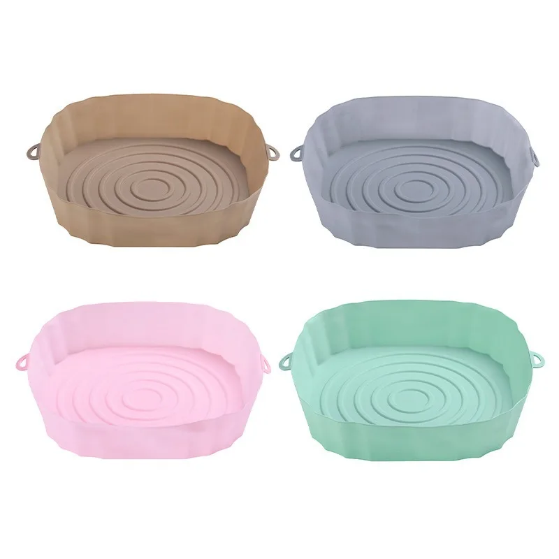 

Reusable Air Fryer Silicone Pot Oven Baking Tray Airfryer Silicone Basket Pizza Fried Chicken Grill Pan Mat for Kitchen