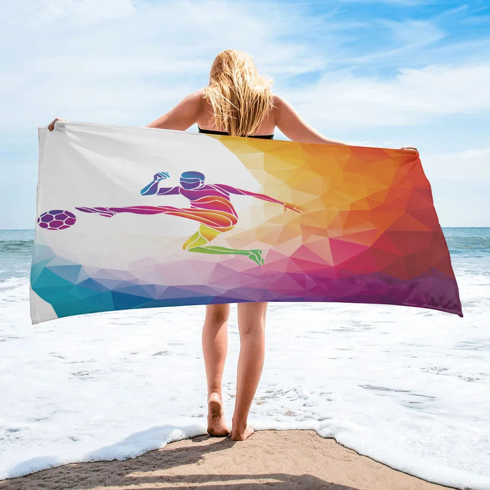 

Цветное бытовое банное полотенце из микрофибры с геометрическим рисунком