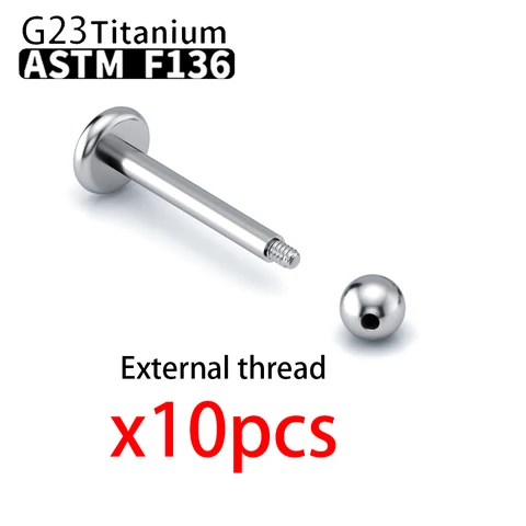 Оптовая продажа G23 Титан 10 шт. губная серьга-гвоздик для пирсинга бровей украшения для тела кольцо в носу C стержень для женщин пирсинг перегородки