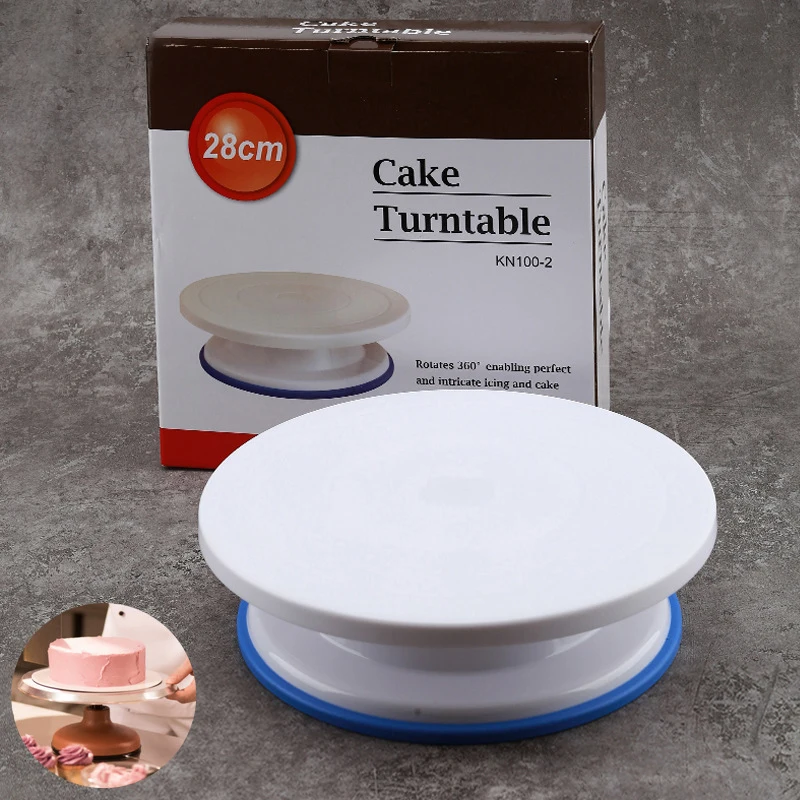 

28cm Cake Turntable Flower Mounting Table Cream Decoration Rotary Stage Plastic Rotary Table Cake Mounting Cake Tool
