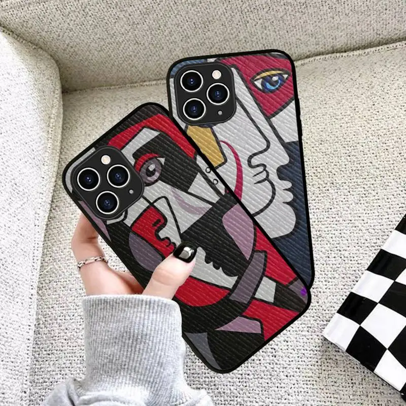 

Picasso Abstract Art Painting Phone Case Hard Leather Case for iPhone 11 12 13 Mini Pro Max 8 7 Plus SE 2020 X XR XS Coque