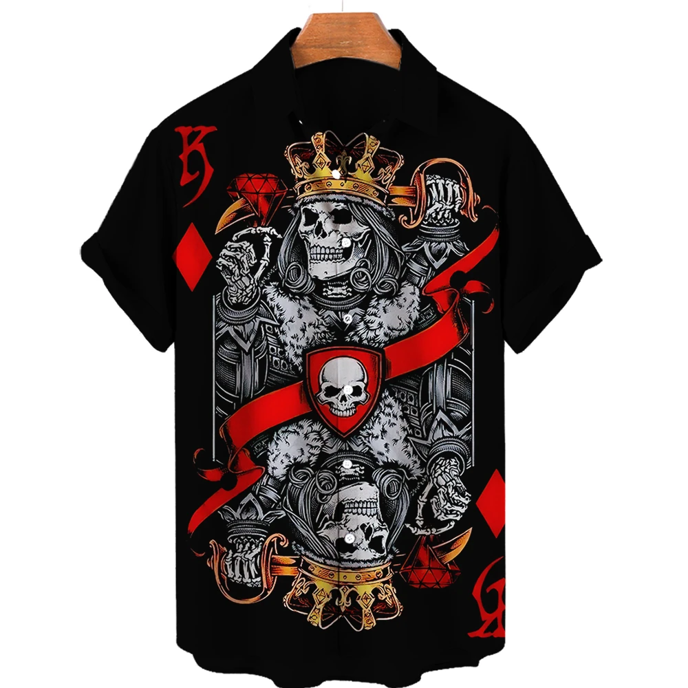 

Men's Hawaiian Shirt Loose Top 5xl 3d Skull Print Shirts For Men 2022 Fashion Shirt Men Women Tee Breathable Summer Short Sleeve
