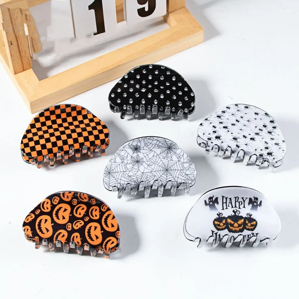 

Spider Halloween Hair Claw Fashion Pumpkin Anti-slip Geometry Hair Crab Clip Female