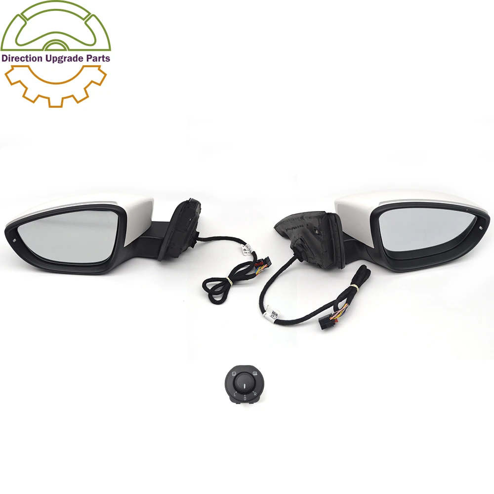Складное зеркало в сборе для SKODA Octavia MK3 с кнопкой переключения 5ED 857 501 S 502 959 565 A