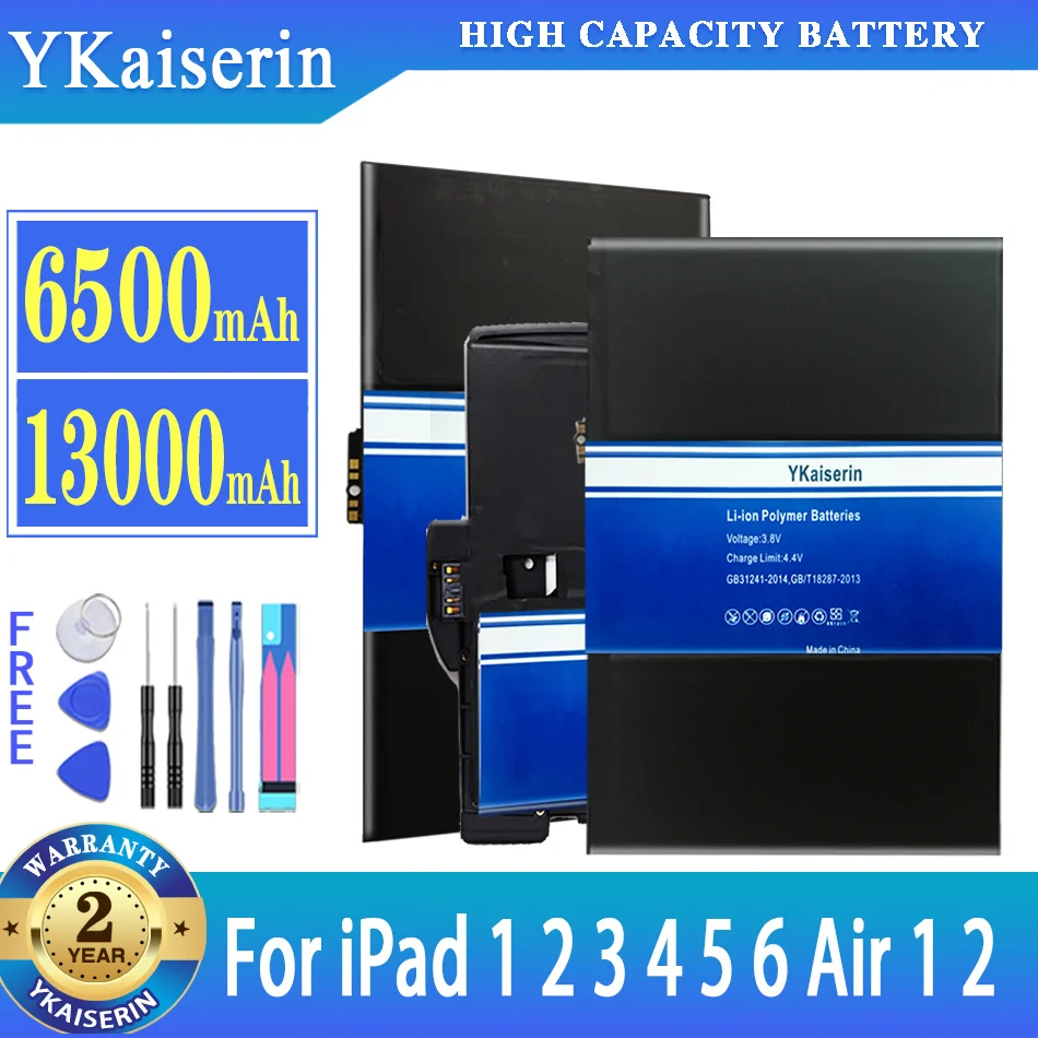 

Tablet Battery For iPad 1 2 3 4 5 6 Air 1 2 Bateria For iPad6 Air1 Air2 ipad2 ipad3 ipad4 ipad5 ipad6 A1566 A1571 Battery