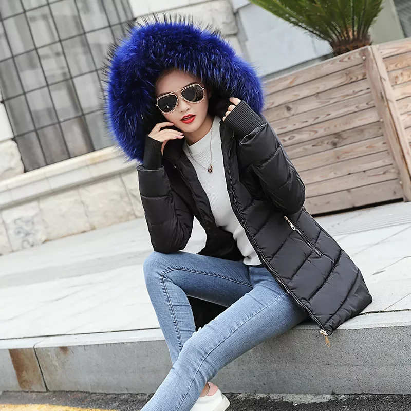Long Parka Women Thicken Warm Jackets Female Waterproof Snow Wear Coat Large Fur Collar Cotton Clothing Hooded