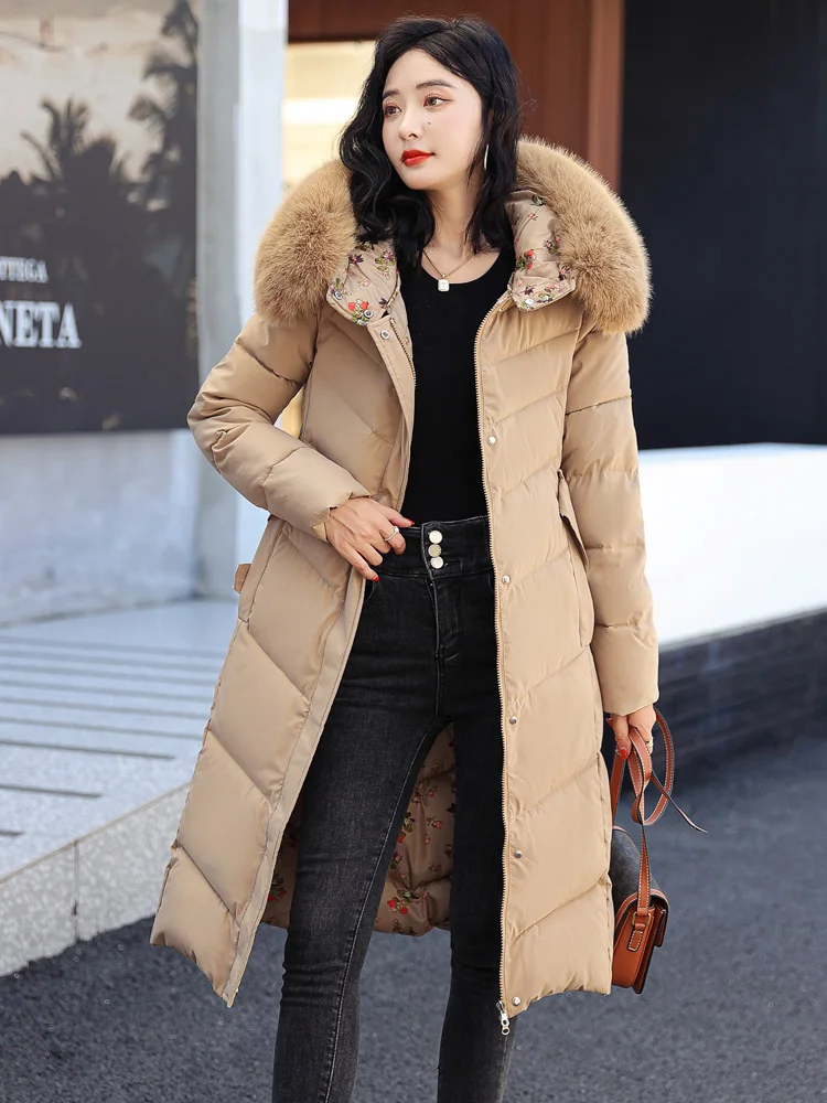 2022 Women Double Sided Down Long Jacket Winter Hooded Coat Warm Parkas Snow Outwear Oversized Long Winter Jacket