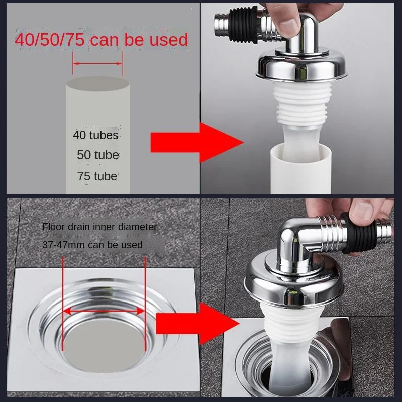 Универсальный соединитель для дренажа стиральной машины напольная Крышка
