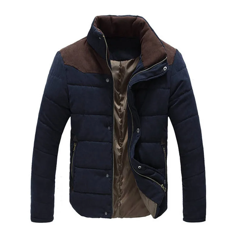 

2022New Peach men thickening cotton-padded clothes to keep warm coat skin velvet splicing fashionable men clothing winter jacket
