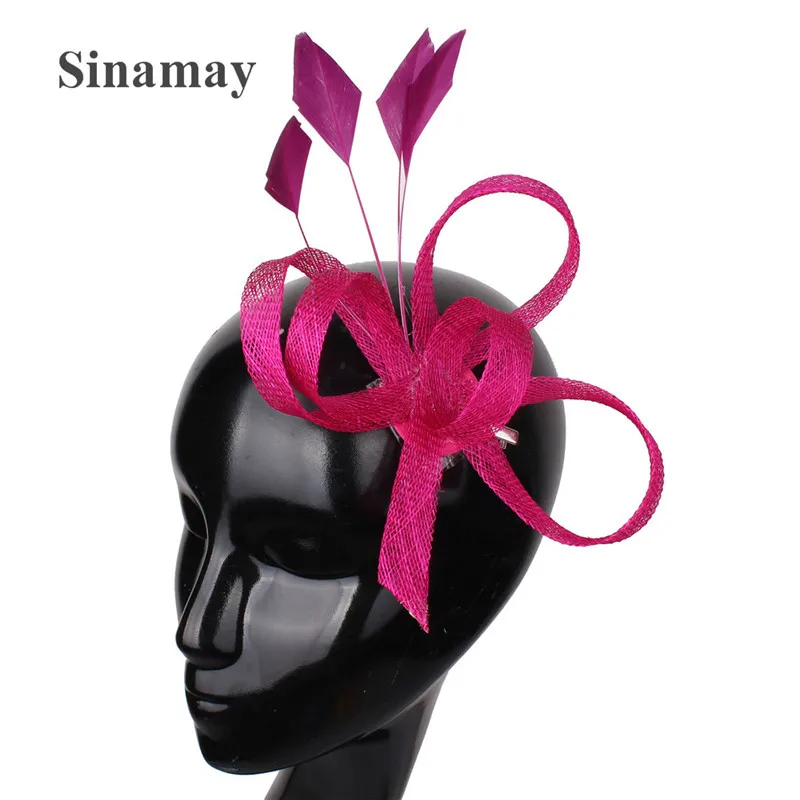 

Womens Fascinator Cocktail Party Hat Wedding Church Kentucky Derby Dress Fedoras Flower Feather Hat Headpiece