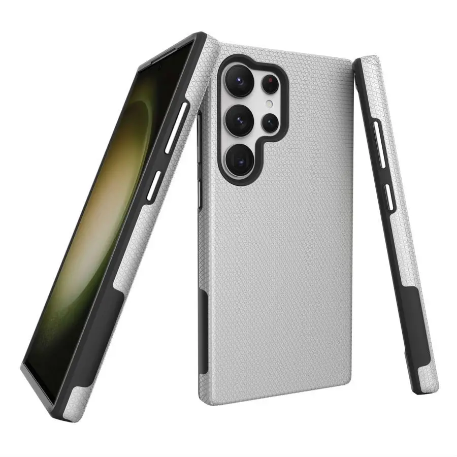 Для Samsung Galaxy S24 Ulater чехол 2-в-1 ТПУ ПК плед простой деловой анти-ручной пот