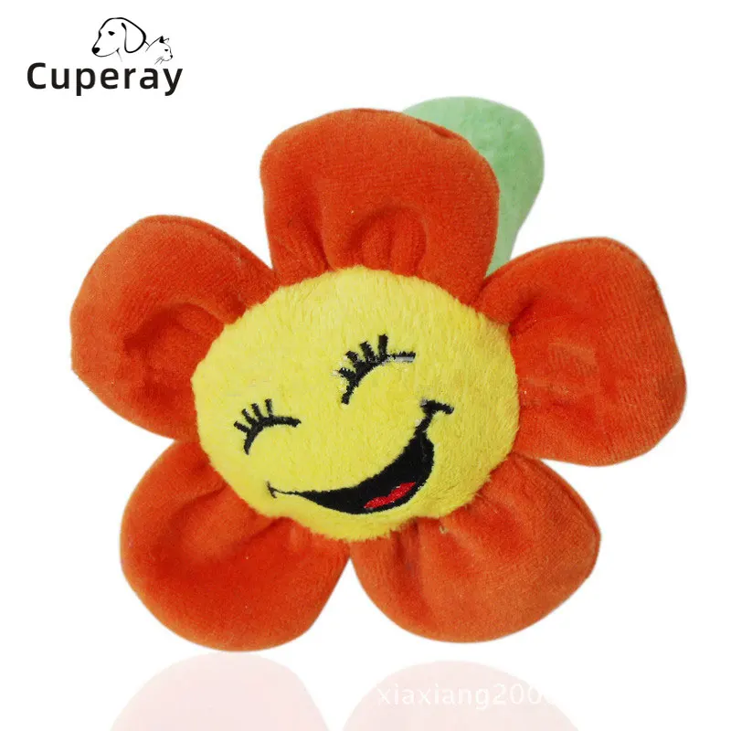

Pet Dog Toys Puppy Soft Chew Toy Squeaky Sound Dog Training Game Interative Throw Cute Plush Flower Toys Pet Supplies