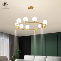 modern gold ring chandelier atmosphere spotlight design glass ball led hanging lamp bedroom for interior bedroom g9 e27