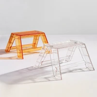 nordic style light luxury creative low stool folding transparent ladder home simple door changing shoe stool acrylic small stool