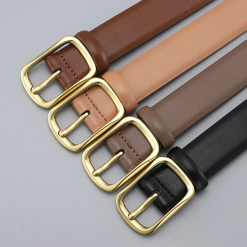 Women's Leather Belt Simple Korean Fashion Jeans Belt All-match Trousers Decorative Belt High Quality Designer Belt