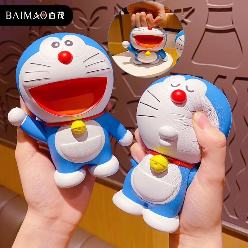 Doraemon Anime Figure Ornament Cartoon Play Figure Birthday Gifts Decorative Figurines Squeeze Toys Kids Cute Stress Relief Toy