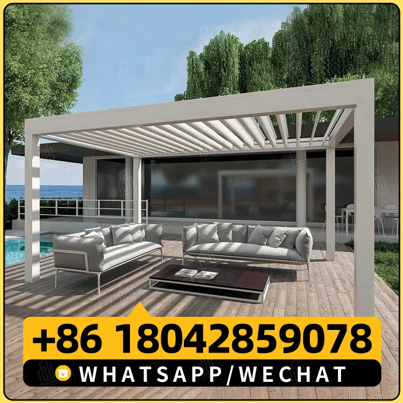 Алюминиевая жалюзи беседка легко собранная водонепроницаемая комплекты крыши