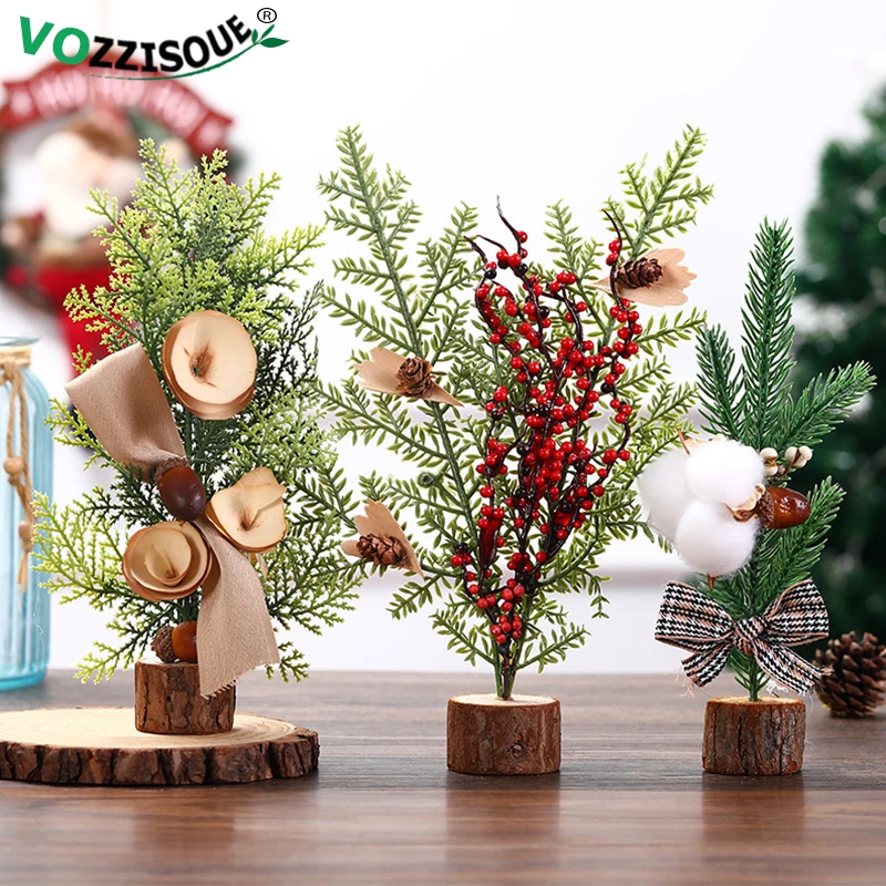 

2022 Christmas Decoration Supplies Height 25cm Mini Tree Flower Pot Ornaments Desktop Layout Simulation Potted Christmas Tree