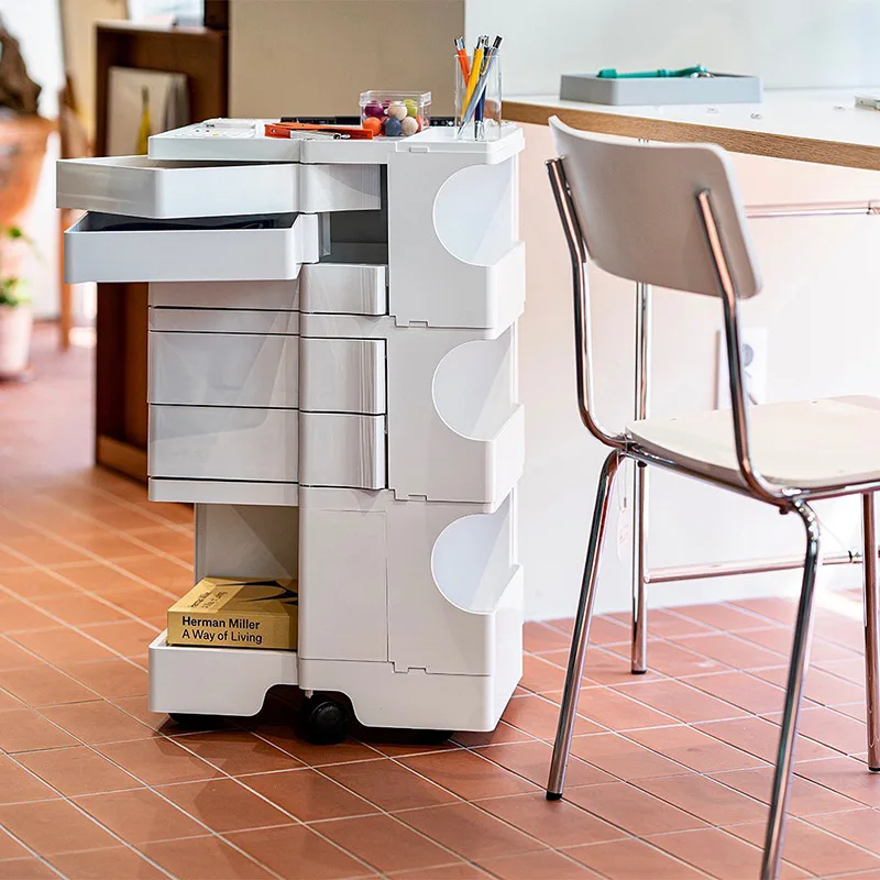 

Трехуровневый прикроватный столик в скандинавском стиле, креативная мебель, сетчатый передвижной шкаф в стиле Ins, вращающийся шкаф для хранения, новинка 2023