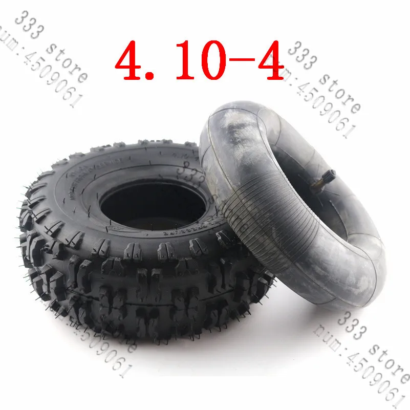 

4.10-4 Pneumatic Tires outer tire 4.10/3.50-4 Inner Tube for ATV Quad Go Kart 47cc 49cc Chunky Fit All Models 4" 4 Inch Tyre