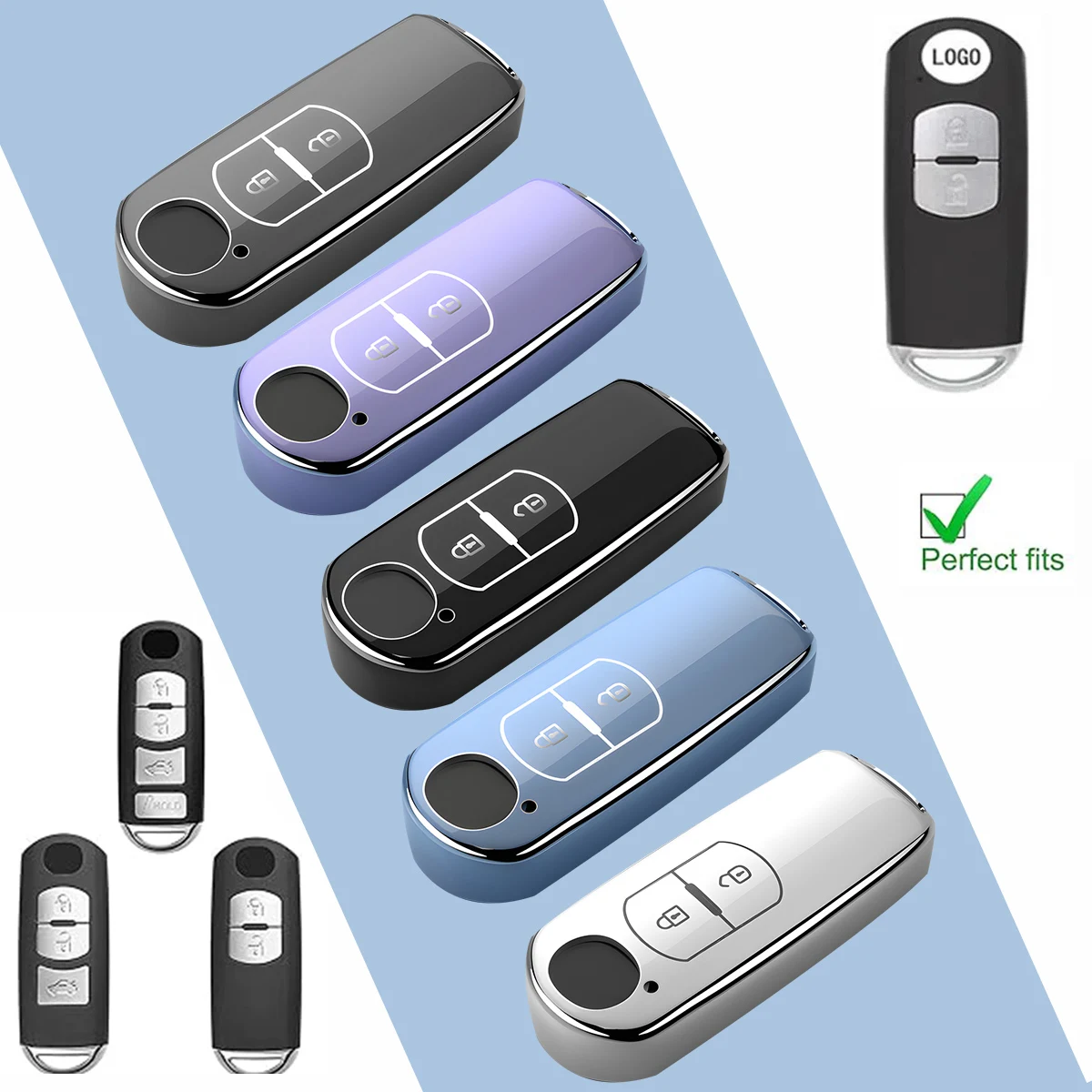 Чехол-брелок для ключа Mazda 2009-2019 подходит 3 6 8 5 2 CX5 CX9 CX7 Miata MX5 CX3