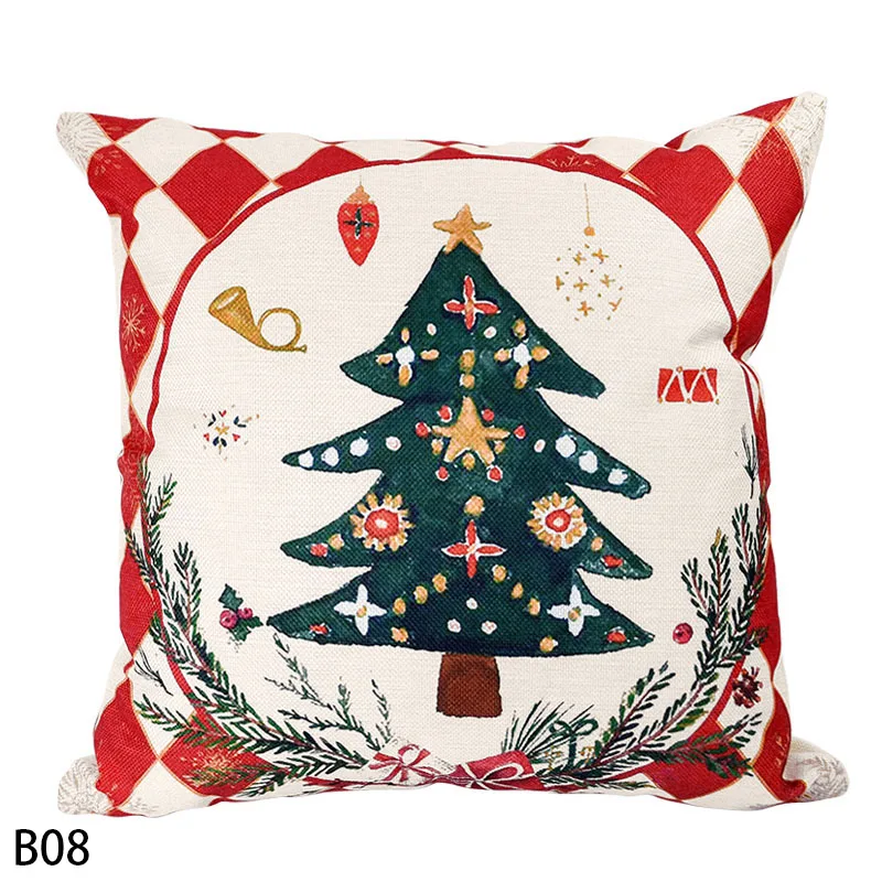 

Льняная наволочка Merry Christmas