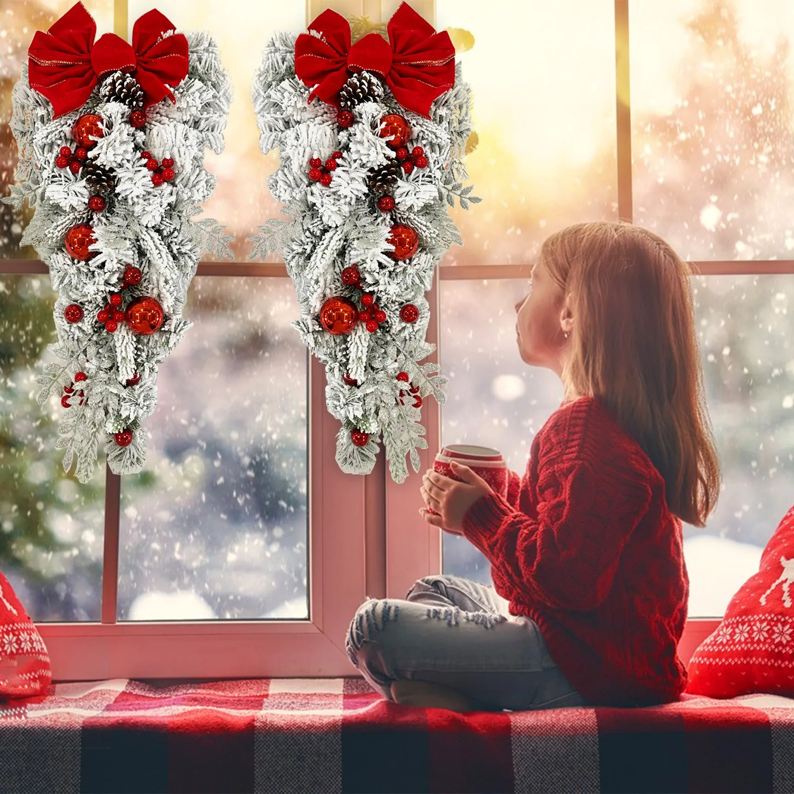 

Венок искусственная кожа, высушенные виноградные лозы и искусственные цветы, весенне-летний декоративный венок, светодиодный автомобильны...