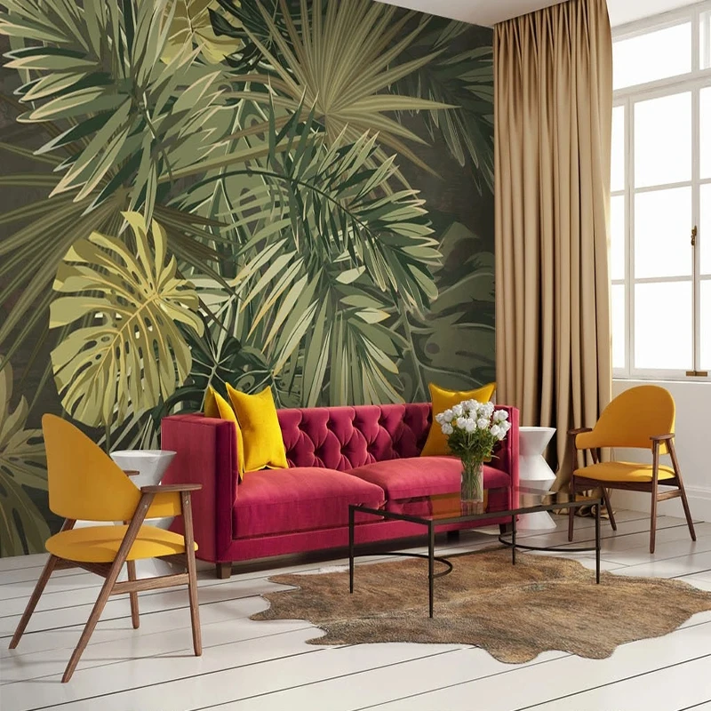 

3D обои на заказ, ретро, американский, ручная роспись растений, фон для телевизора, настенная Фреска, домашний декор, 3D обои