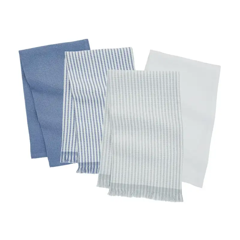 

Набор мягких хлопковых кухонных полотенец синего цвета, 16 х28 дюймов, 4 шт.