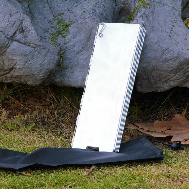 

Outdoor camping thickened 10 pieces of aluminum alloy folding portable stove windshield barbecue aluminum plate windshield