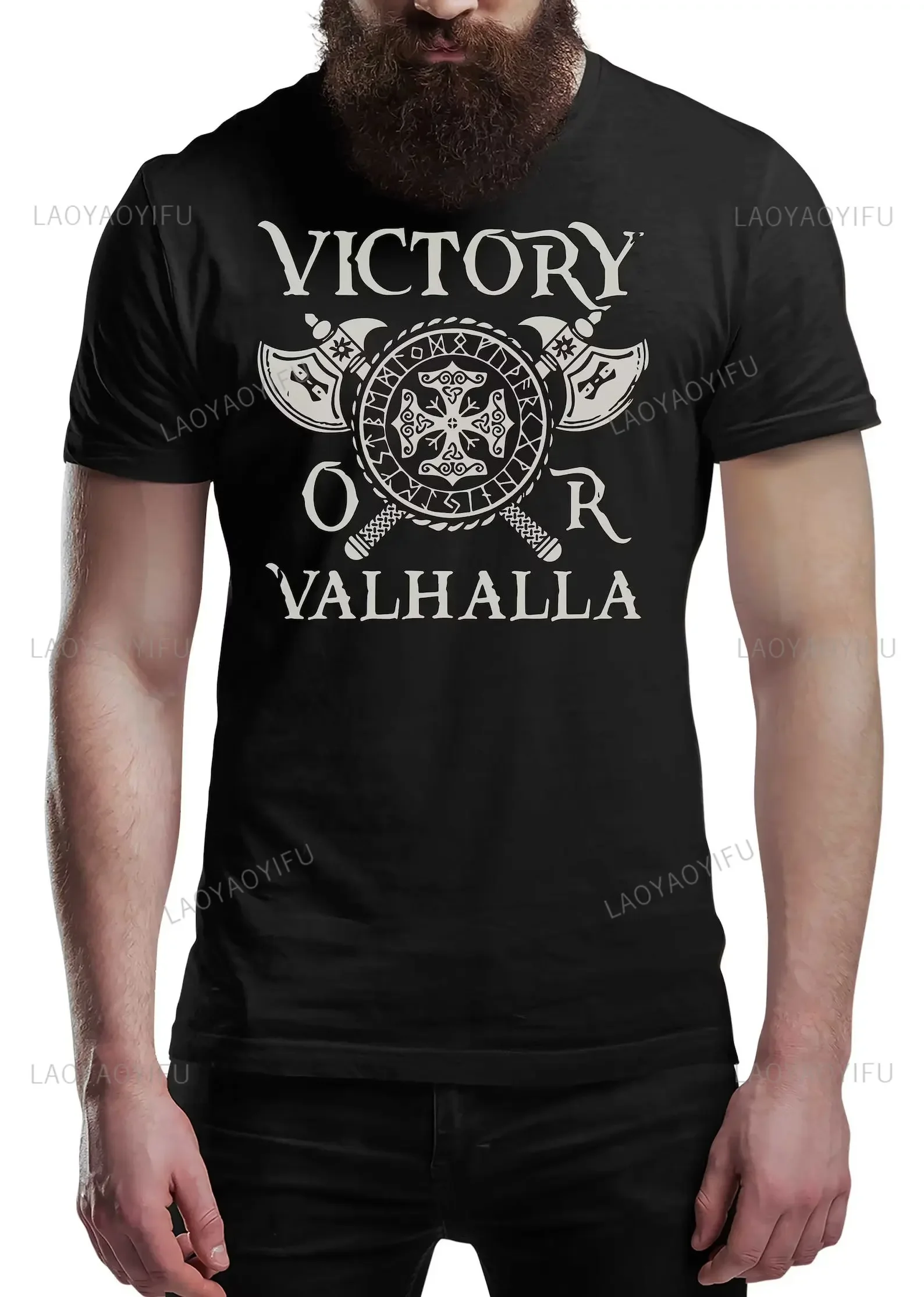 Классическая футболка Victory или Valhalla Viking мужская с коротким рукавом ViKing Legend