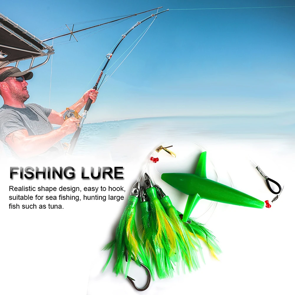 

Jigs Fish Lure Feather Trolling Skirt For Big Game Fishing Tuna Lure With Bird Teaser Feather Chain High Quality