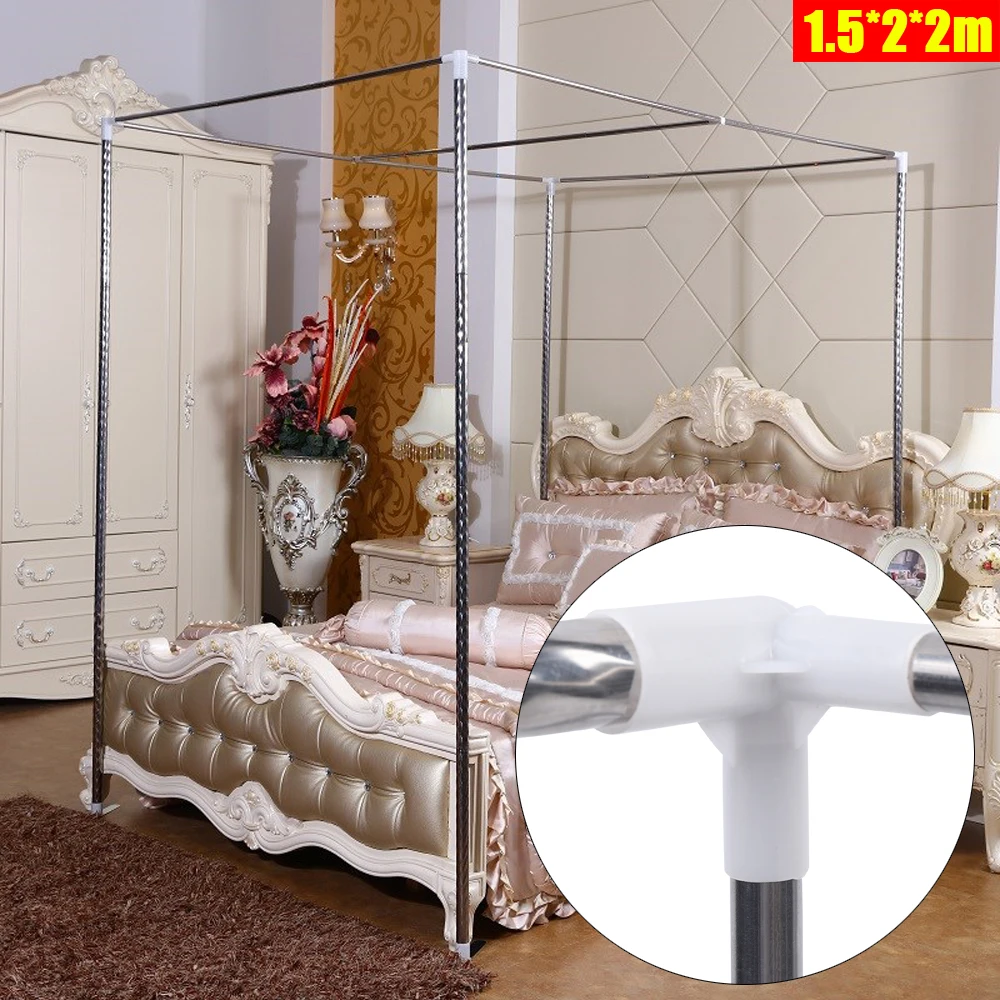 Bed Frame Post Stainless 4 Corner Mosquito Netting Frame Bra