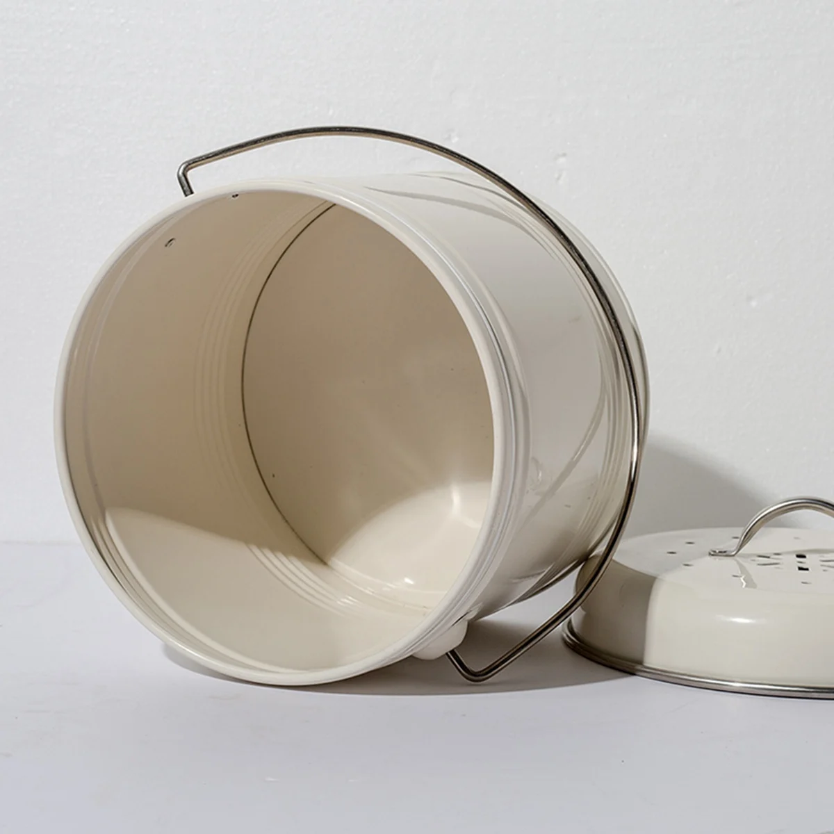 Стальная тарелка с порошковым покрытием л ведро крышкой контейнер для мусора