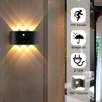 ac85 265v outdoor led wall lamp pir motion sensor ip65 waterproof indoor lighting living room stairs outdoor fence wall lights