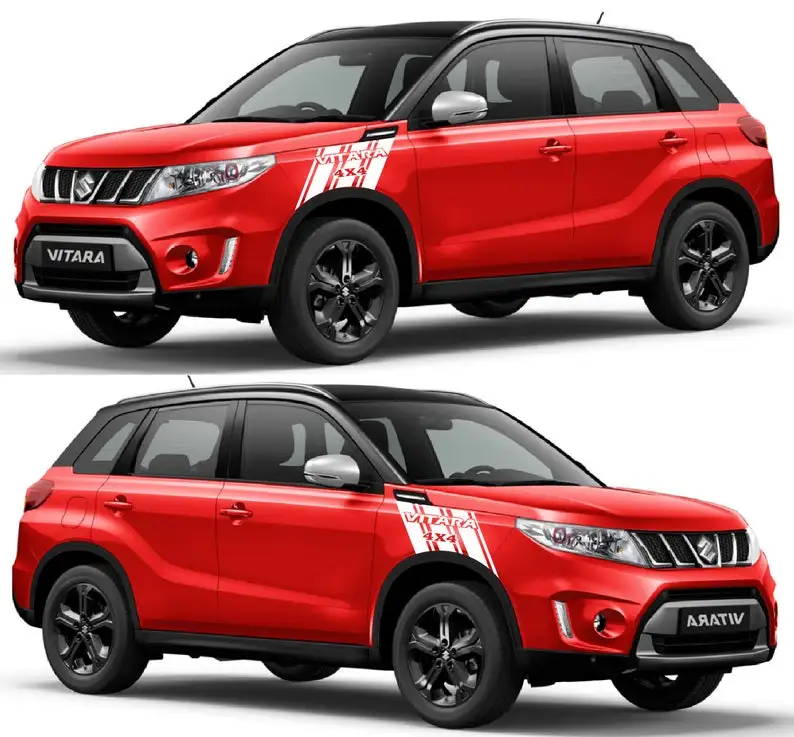 

2x body decals side stripe sticker logo graphics vinyl high quality Sport Design Compatible with Suzuki Vitara