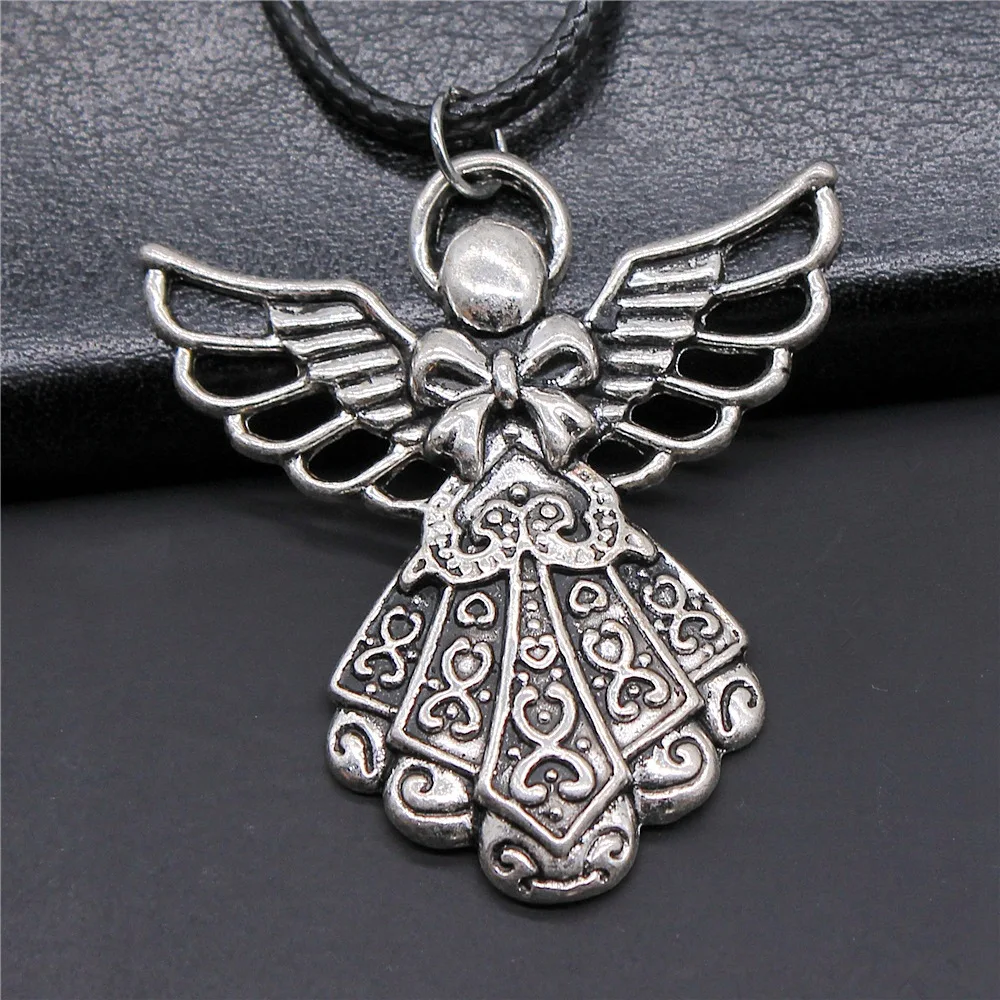 Ожерелье-цепочка унисекс из искусственной кожи, 2 цвета, 42x39 мм