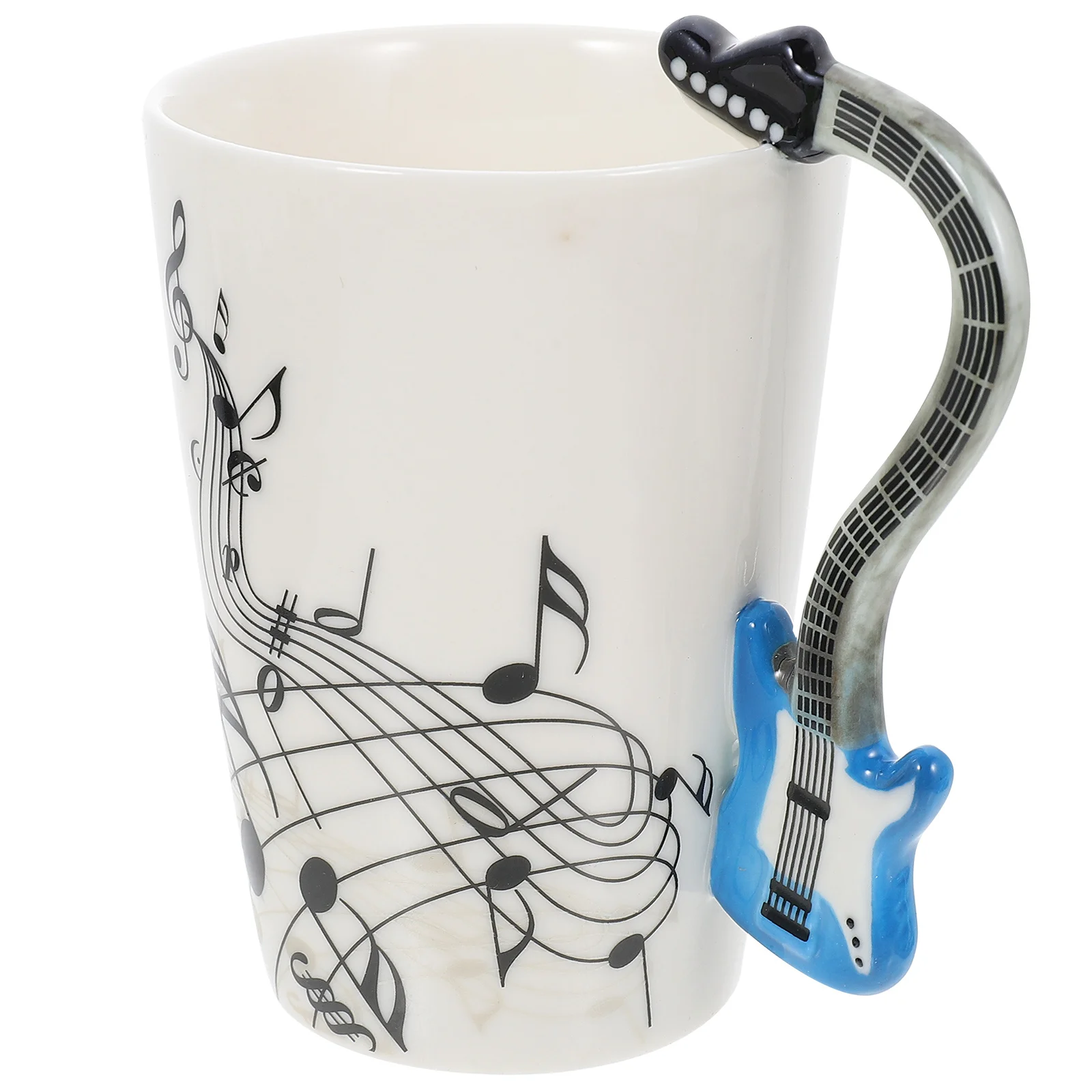 

Mug Cup Coffee Ceramic Mugsguitar Saxophone Musicalfun Tea Handle Water Novelty Cups Musician Drinking Note Instrument Lover