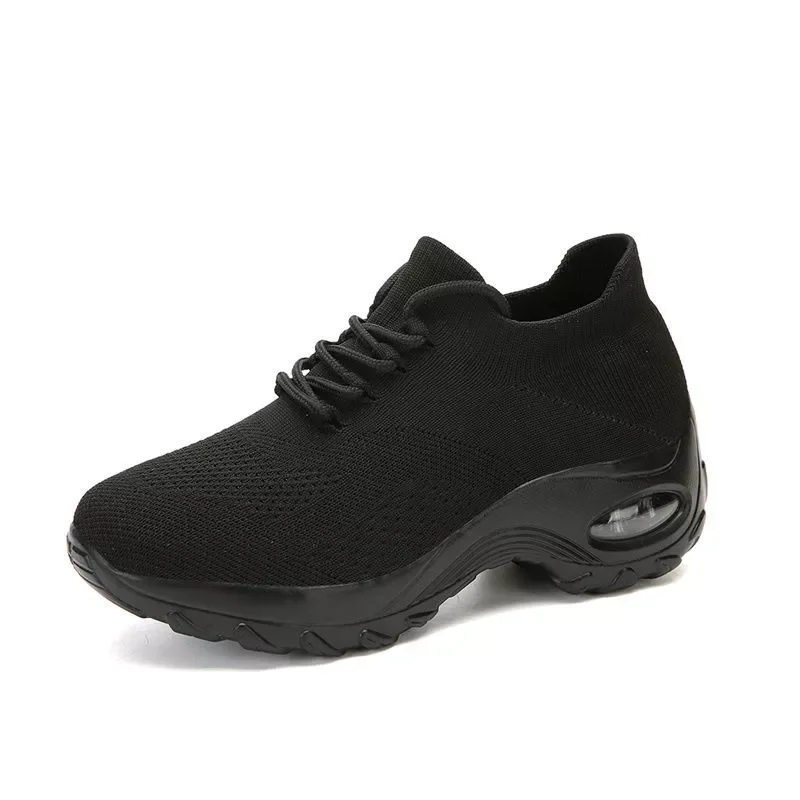 

2022New mesh surface feet thick bottom high-heeled shoes shake over the net shoes movement leisure shoes fly knitting socks