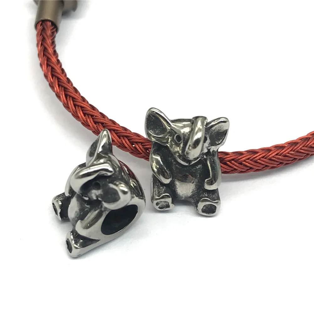 100pcs/lot 0.5usd/pc YQ-ZZ-21 Stainless Steel Elephant Metal Casting Beads
