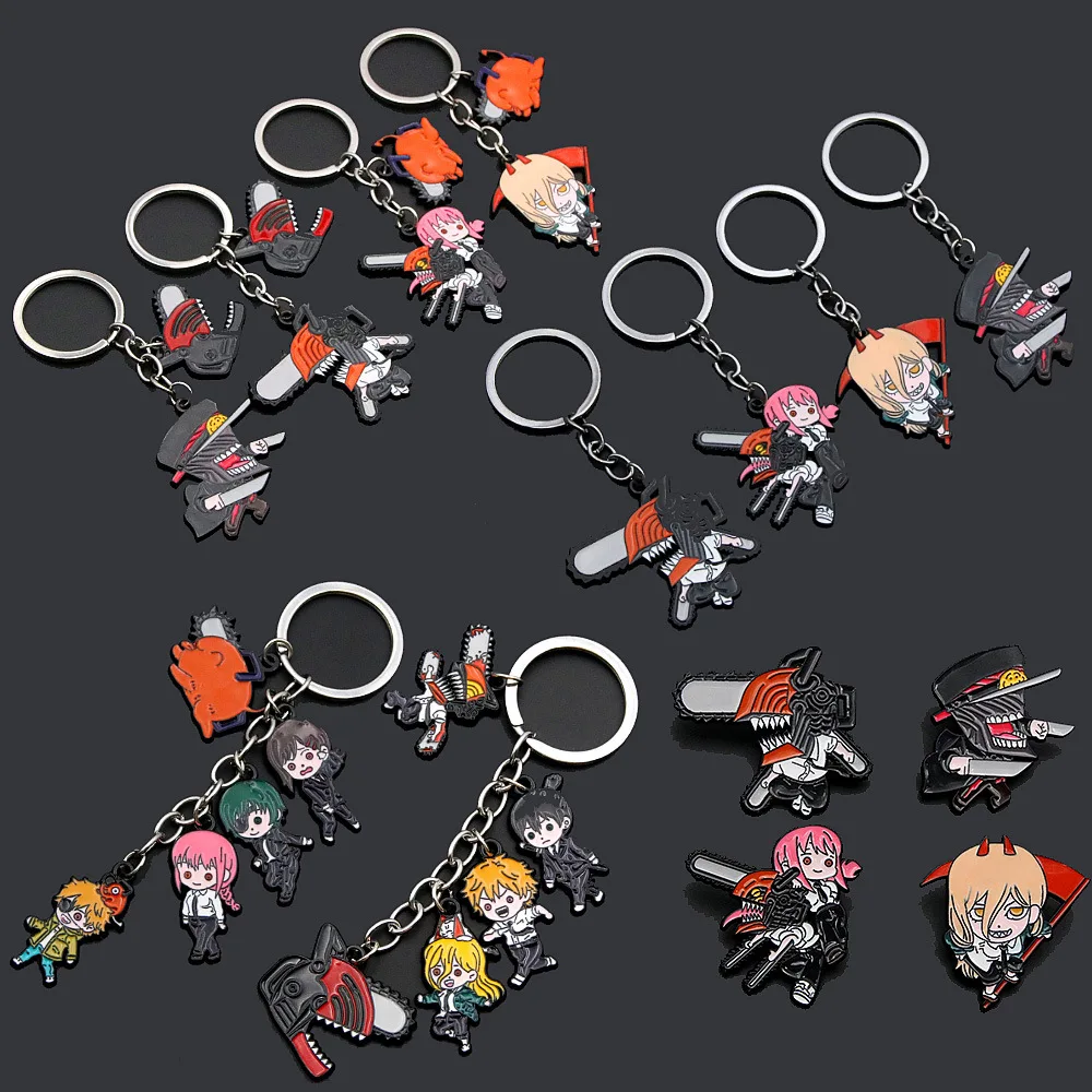 

Anime Chainsaw Man Keychains Cartoon Pochita Denji Power Makima Figure Alloy Pendant Key Chain Car Keyring Cosplay Prop Jewelry