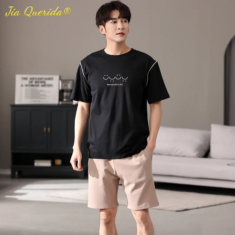 Модные мужские пижамы 2022 летние шорты одежда для отдыха хлопковый спальный