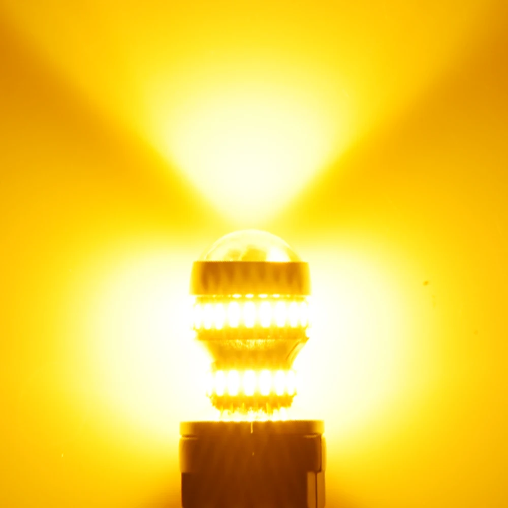 

AUXITO 2 шт. T20 7440 WY21W W21W Светодиодные лампы 7443 W21/5W 3156 3157 Led T25 Супер яркий оранжевый автомобильный указатель поворота 12 В