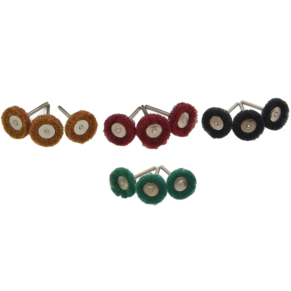 

12pcs/set Nylon Abrasive Brush Wire Buffing Polishing Wheel Brush Rotary Tools With Threaded Shank Wire Brush Wheel Power Tools