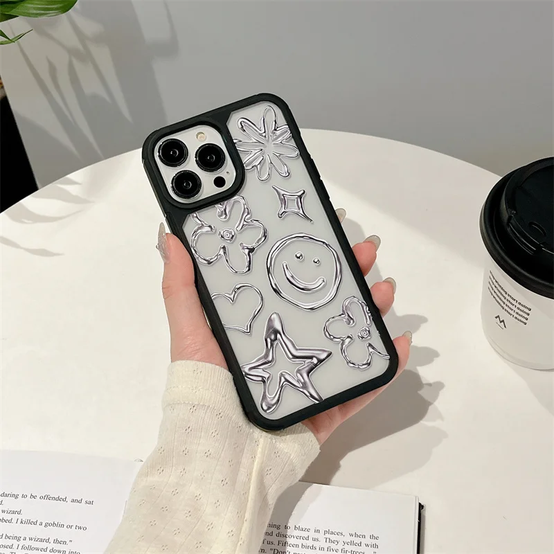 Модный серебристый черный армированный чехол с цепями для телефона iPhone 15 13 Mini 14Pro