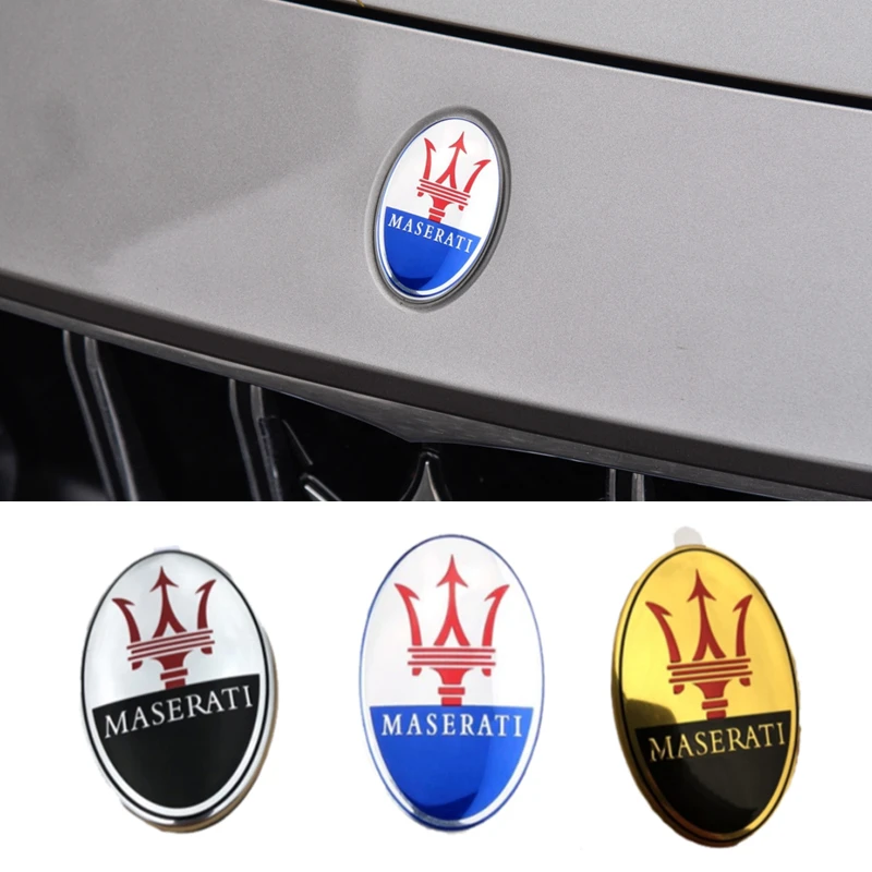 

Car Front Hood Stickers Emblem Badge Decals For Maserati Levante Quattroporte Ghibli Gran Turismo Cabrio GC GT Auto Accessories