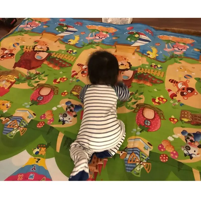 Baby Play Mat 180x120cm Doubel Sided Printed Kids Rug Educational Toys for Children Crawling Carpet Game Activity Gym Foam Floor images - 6