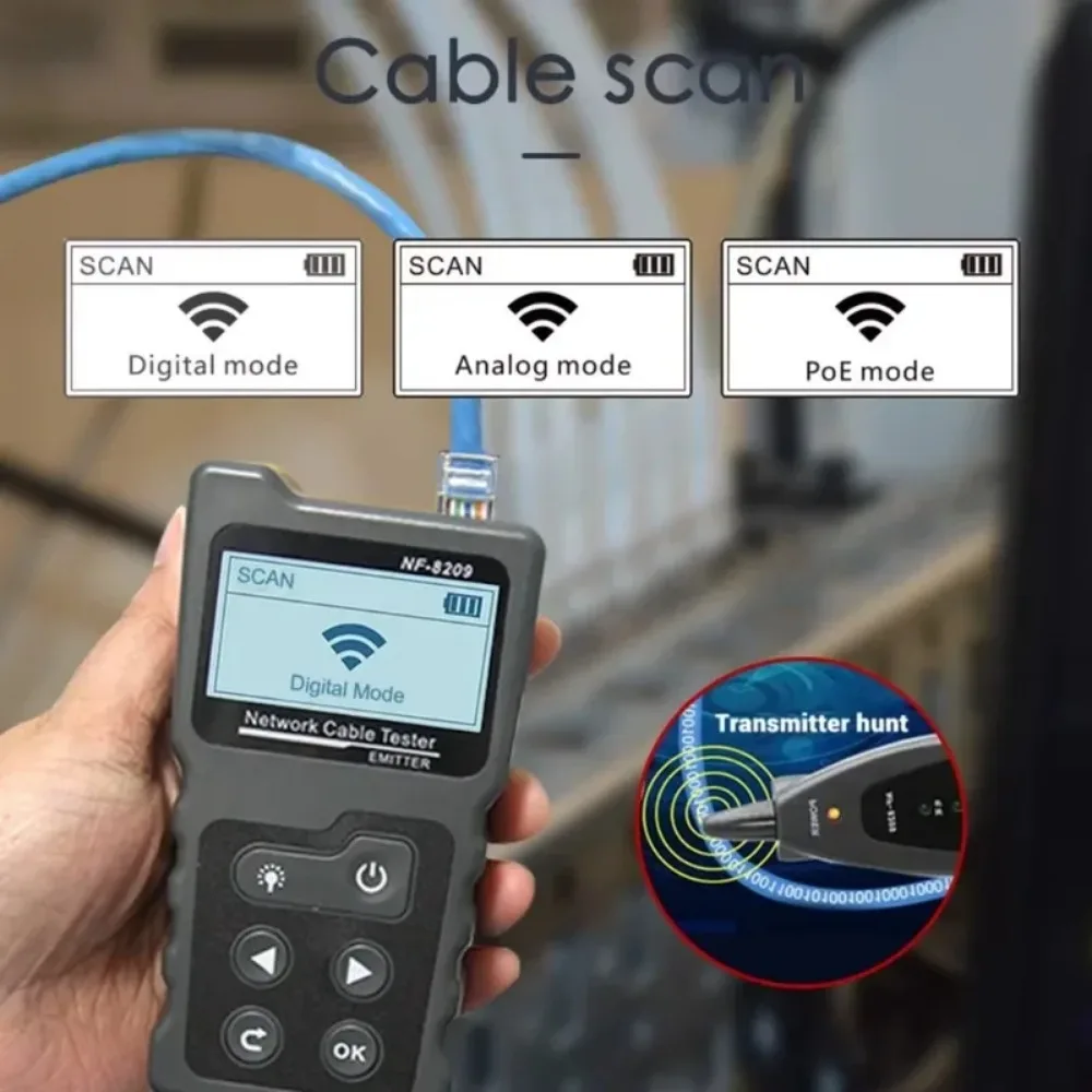 NF-8209-RECEIVER/тестер интернет-кабеля Host ЖК-дисплей измерение длины кабеля RJ45