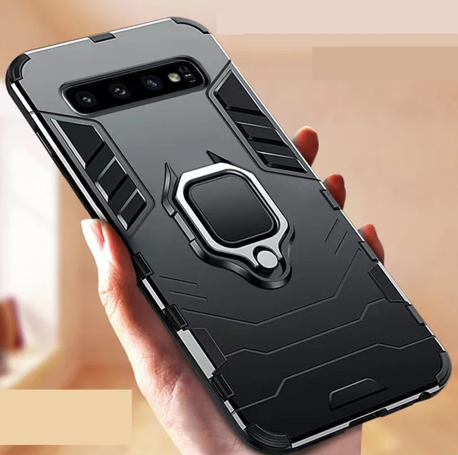 

Samsung S10 Plus Coque Shockproof Armor Case For Samsung Galaxy Note 10 S10 S9 S8 Plus Stand Holder Car Ring Capa For Galaxy A80
